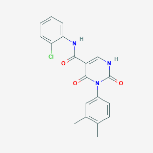 molecular formula C19H16ClN3O3 B11290630 N-(2-chlorophenyl)-3-(3,4-dimethylphenyl)-2,4-dioxo-1,2,3,4-tetrahydropyrimidine-5-carboxamide 
