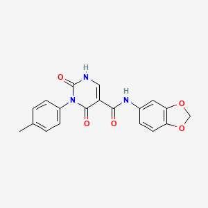 molecular formula C19H15N3O5 B11290741 N-(2H-1,3-Benzodioxol-5-YL)-3-(4-methylphenyl)-2,4-dioxo-1,2,3,4-tetrahydropyrimidine-5-carboxamide 