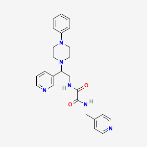 molecular formula C25H28N6O2 B11290750 N1-(2-(4-phenylpiperazin-1-yl)-2-(pyridin-3-yl)ethyl)-N2-(pyridin-4-ylmethyl)oxalamide 