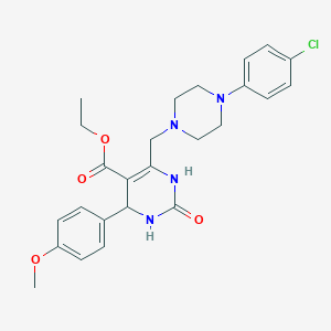 molecular formula C25H29ClN4O4 B11290903 Ethyl 6-{[4-(4-chlorophenyl)piperazin-1-yl]methyl}-4-(4-methoxyphenyl)-2-oxo-1,2,3,4-tetrahydropyrimidine-5-carboxylate 