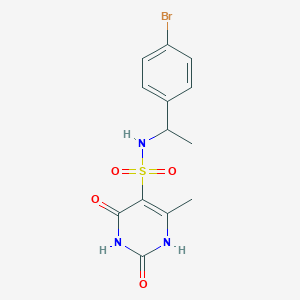 molecular formula C13H14BrN3O4S B11290977 N-[1-(4-bromophenyl)ethyl]-2-hydroxy-4-methyl-6-oxo-1,6-dihydropyrimidine-5-sulfonamide 