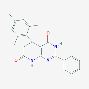 molecular formula C22H21N3O2 B11291071 4-hydroxy-2-phenyl-5-(2,4,6-trimethylphenyl)-5,8-dihydropyrido[2,3-d]pyrimidin-7(6H)-one 