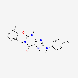 molecular formula C24H25N5O2 B11291200 6-(4-Ethylphenyl)-4-methyl-2-[(3-methylphenyl)methyl]-7,8-dihydropurino[7,8-a]imidazole-1,3-dione 