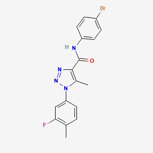 molecular formula C17H14BrFN4O B11291207 N-(4-bromophenyl)-1-(3-fluoro-4-methylphenyl)-5-methyl-1H-1,2,3-triazole-4-carboxamide 