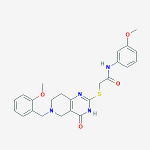 molecular formula C24H26N4O4S B11291428 2-{[6-(2-methoxybenzyl)-4-oxo-3,4,5,6,7,8-hexahydropyrido[4,3-d]pyrimidin-2-yl]sulfanyl}-N-(3-methoxyphenyl)acetamide 
