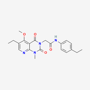 molecular formula C21H24N4O4 B11291433 2-(6-ethyl-5-methoxy-1-methyl-2,4-dioxo-1,2-dihydropyrido[2,3-d]pyrimidin-3(4H)-yl)-N-(4-ethylphenyl)acetamide 