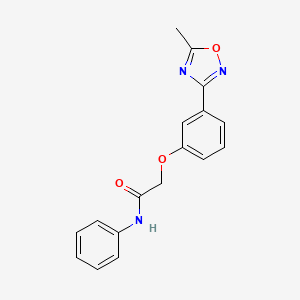molecular formula C17H15N3O3 B11291450 2-[3-(5-methyl-1,2,4-oxadiazol-3-yl)phenoxy]-N-phenylacetamide 