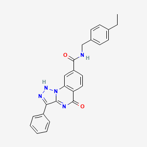 molecular formula C25H21N5O2 B11291467 N-(4-ethylbenzyl)-5-oxo-3-phenyl-4,5-dihydro-[1,2,3]triazolo[1,5-a]quinazoline-8-carboxamide 