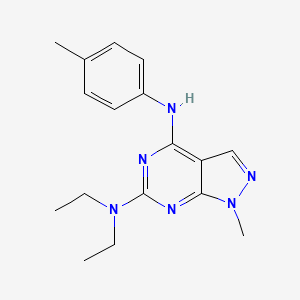 molecular formula C17H22N6 B11291482 N~6~,N~6~-diethyl-1-methyl-N~4~-(4-methylphenyl)-1H-pyrazolo[3,4-d]pyrimidine-4,6-diamine 
