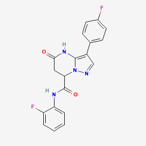 molecular formula C19H14F2N4O2 B11291510 N-(2-fluorophenyl)-3-(4-fluorophenyl)-5-hydroxy-6,7-dihydropyrazolo[1,5-a]pyrimidine-7-carboxamide 