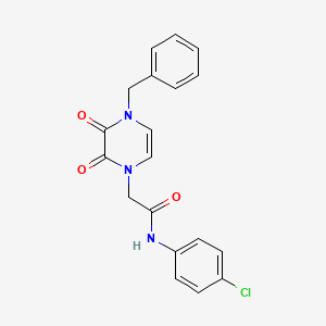 molecular formula C19H16ClN3O3 B11291560 2-(4-benzyl-2,3-dioxopyrazin-1-yl)-N-(4-chlorophenyl)acetamide 