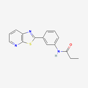 molecular formula C15H13N3OS B11291637 N-(3-{[1,3]Thiazolo[5,4-B]pyridin-2-YL}phenyl)propanamide 