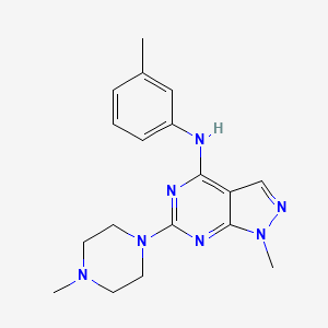 molecular formula C18H23N7 B11291754 1-methyl-N-(3-methylphenyl)-6-(4-methylpiperazin-1-yl)-1H-pyrazolo[3,4-d]pyrimidin-4-amine 