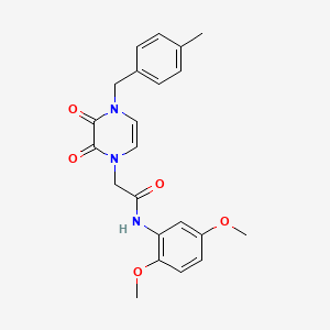 molecular formula C22H23N3O5 B11291787 N-(2,5-dimethoxyphenyl)-2-{4-[(4-methylphenyl)methyl]-2,3-dioxo-1,2,3,4-tetrahydropyrazin-1-yl}acetamide 