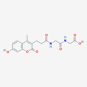 molecular formula C17H18N2O7 B11291791 N-[3-(7-hydroxy-4-methyl-2-oxo-2H-chromen-3-yl)propanoyl]glycylglycine 