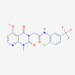 molecular formula C18H14ClF3N4O4 B11291814 N-(2-chloro-5-(trifluoromethyl)phenyl)-2-(5-methoxy-1-methyl-2,4-dioxo-1,2-dihydropyrido[2,3-d]pyrimidin-3(4H)-yl)acetamide 