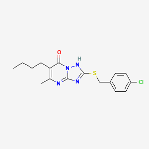 molecular formula C17H19ClN4OS B11291848 6-butyl-2-[(4-chlorobenzyl)thio]-5-methyl[1,2,4]triazolo[1,5-a]pyrimidin-7(4H)-one CAS No. 898922-78-6