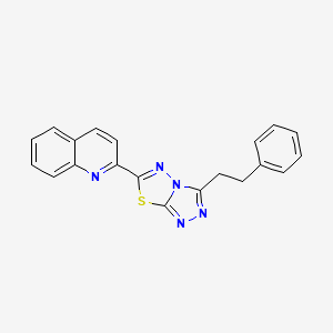 molecular formula C20H15N5S B11291991 2-[3-(2-Phenylethyl)[1,2,4]triazolo[3,4-b][1,3,4]thiadiazol-6-yl]quinoline 