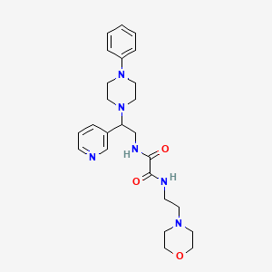 molecular formula C25H34N6O3 B11292024 N1-(2-morpholinoethyl)-N2-(2-(4-phenylpiperazin-1-yl)-2-(pyridin-3-yl)ethyl)oxalamide 