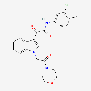 molecular formula C23H22ClN3O4 B11292187 N-(3-chloro-4-methylphenyl)-2-(1-(2-morpholino-2-oxoethyl)-1H-indol-3-yl)-2-oxoacetamide 