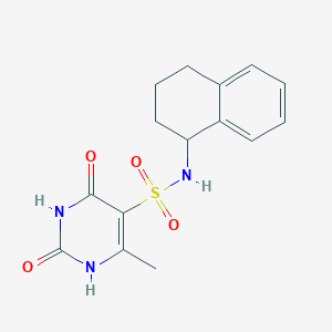 molecular formula C15H17N3O4S B11292211 2-hydroxy-4-methyl-6-oxo-N-(1,2,3,4-tetrahydronaphthalen-1-yl)-1,6-dihydropyrimidine-5-sulfonamide 