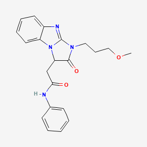 molecular formula C21H22N4O3 B11292228 2-[1-(3-methoxypropyl)-2-oxo-2,3-dihydro-1H-imidazo[1,2-a]benzimidazol-3-yl]-N-phenylacetamide 