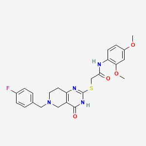 molecular formula C24H25FN4O4S B11292265 N-(2,4-dimethoxyphenyl)-2-{[6-(4-fluorobenzyl)-4-oxo-3,4,5,6,7,8-hexahydropyrido[4,3-d]pyrimidin-2-yl]sulfanyl}acetamide 