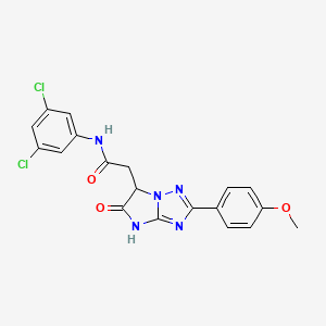 molecular formula C19H15Cl2N5O3 B11292386 N-(3,5-dichlorophenyl)-2-[2-(4-methoxyphenyl)-5-oxo-5,6-dihydro-4H-imidazo[1,2-b][1,2,4]triazol-6-yl]acetamide 