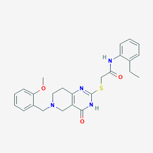 molecular formula C25H28N4O3S B11292411 N-(2-ethylphenyl)-2-{[6-(2-methoxybenzyl)-4-oxo-3,4,5,6,7,8-hexahydropyrido[4,3-d]pyrimidin-2-yl]sulfanyl}acetamide 