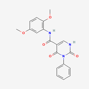 molecular formula C19H17N3O5 B11292426 N-(2,5-dimethoxyphenyl)-2,4-dioxo-3-phenyl-1,2,3,4-tetrahydropyrimidine-5-carboxamide 