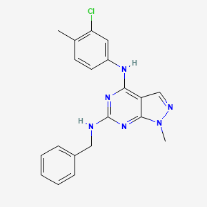 molecular formula C20H19ClN6 B11292446 N~6~-benzyl-N~4~-(3-chloro-4-methylphenyl)-1-methyl-1H-pyrazolo[3,4-d]pyrimidine-4,6-diamine 