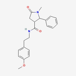 molecular formula C21H24N2O3 B11292601 N-[2-(4-methoxyphenyl)ethyl]-1-methyl-5-oxo-2-phenylpyrrolidine-3-carboxamide 