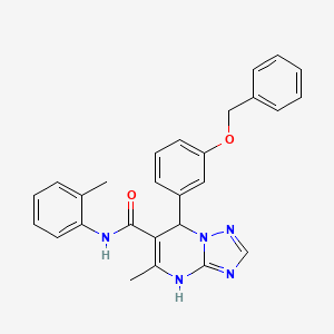 molecular formula C27H25N5O2 B11292626 7-[3-(benzyloxy)phenyl]-5-methyl-N-(2-methylphenyl)-4,7-dihydro[1,2,4]triazolo[1,5-a]pyrimidine-6-carboxamide 