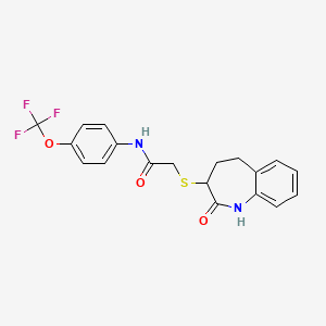 molecular formula C19H17F3N2O3S B11292715 2-[(2-hydroxy-4,5-dihydro-3H-1-benzazepin-3-yl)sulfanyl]-N-[4-(trifluoromethoxy)phenyl]acetamide 