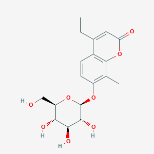 molecular formula C18H22O8 B11292772 4-ethyl-8-methyl-2-oxo-2H-chromen-7-yl beta-D-glucopyranoside 