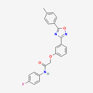 molecular formula C23H18FN3O3 B11292904 N-(4-fluorophenyl)-2-{3-[5-(4-methylphenyl)-1,2,4-oxadiazol-3-yl]phenoxy}acetamide 