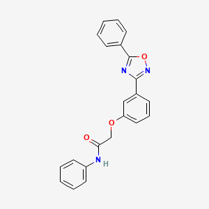 molecular formula C22H17N3O3 B11292914 N-phenyl-2-[3-(5-phenyl-1,2,4-oxadiazol-3-yl)phenoxy]acetamide 