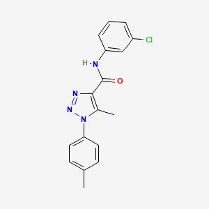 molecular formula C17H15ClN4O B11292921 N-(3-chlorophenyl)-5-methyl-1-(4-methylphenyl)-1H-1,2,3-triazole-4-carboxamide 