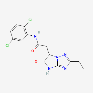 molecular formula C14H13Cl2N5O2 B11293022 N-(2,5-dichlorophenyl)-2-(2-ethyl-5-oxo-5,6-dihydro-4H-imidazo[1,2-b][1,2,4]triazol-6-yl)acetamide 