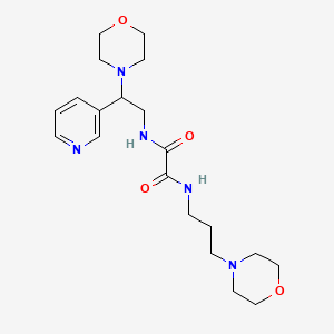 molecular formula C20H31N5O4 B11293037 N1-(2-morpholino-2-(pyridin-3-yl)ethyl)-N2-(3-morpholinopropyl)oxalamide 