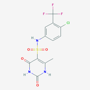 molecular formula C12H9ClF3N3O4S B11293146 N-[4-chloro-3-(trifluoromethyl)phenyl]-2-hydroxy-4-methyl-6-oxo-1,6-dihydropyrimidine-5-sulfonamide 