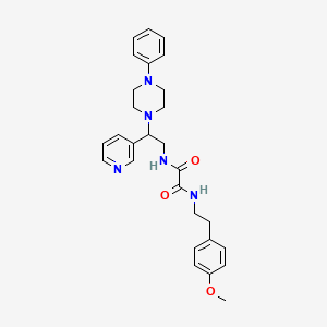 molecular formula C28H33N5O3 B11293307 N1-(4-methoxyphenethyl)-N2-(2-(4-phenylpiperazin-1-yl)-2-(pyridin-3-yl)ethyl)oxalamide 