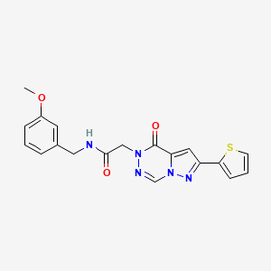 molecular formula C19H17N5O3S B11293390 N-(3-methoxybenzyl)-2-[4-oxo-2-(thiophen-2-yl)pyrazolo[1,5-d][1,2,4]triazin-5(4H)-yl]acetamide 