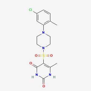 molecular formula C16H19ClN4O4S B11293393 5-{[4-(5-chloro-2-methylphenyl)piperazin-1-yl]sulfonyl}-6-methylpyrimidine-2,4(1H,3H)-dione 