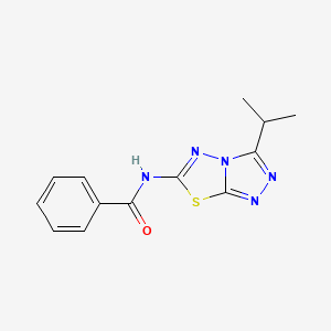 molecular formula C13H13N5OS B11293421 N-[3-(propan-2-yl)[1,2,4]triazolo[3,4-b][1,3,4]thiadiazol-6-yl]benzamide 
