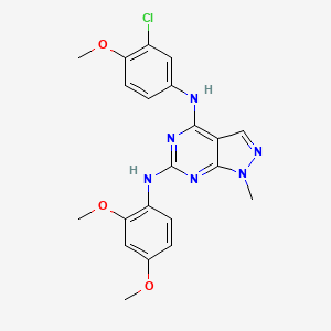 molecular formula C21H21ClN6O3 B11293447 N~4~-(3-chloro-4-methoxyphenyl)-N~6~-(2,4-dimethoxyphenyl)-1-methyl-1H-pyrazolo[3,4-d]pyrimidine-4,6-diamine 