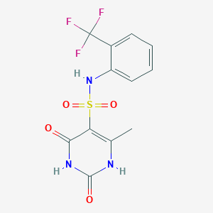 molecular formula C12H10F3N3O4S B11293526 2-hydroxy-4-methyl-6-oxo-N-[2-(trifluoromethyl)phenyl]-1,6-dihydropyrimidine-5-sulfonamide 