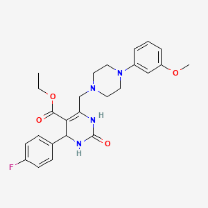 molecular formula C25H29FN4O4 B11293567 Ethyl 4-(4-fluorophenyl)-6-{[4-(3-methoxyphenyl)piperazin-1-yl]methyl}-2-oxo-1,2,3,4-tetrahydropyrimidine-5-carboxylate 