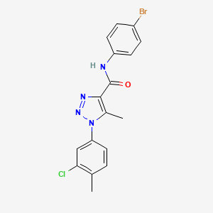 molecular formula C17H14BrClN4O B11293579 N-(4-bromophenyl)-1-(3-chloro-4-methylphenyl)-5-methyl-1H-1,2,3-triazole-4-carboxamide 