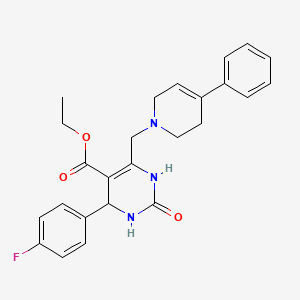 molecular formula C25H26FN3O3 B11293591 ethyl 4-(4-fluorophenyl)-2-oxo-6-[(4-phenyl-3,6-dihydropyridin-1(2H)-yl)methyl]-1,2,3,4-tetrahydropyrimidine-5-carboxylate 